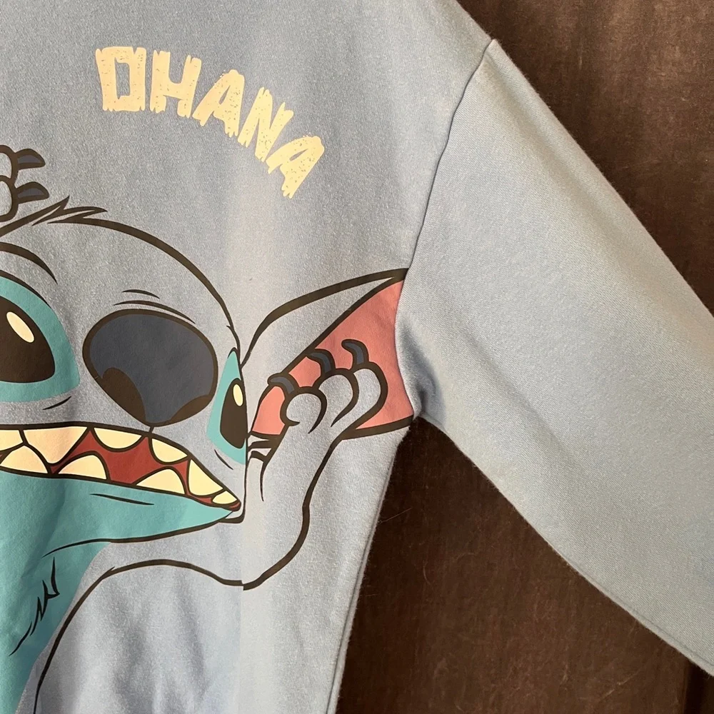 Disney Stitch Light Blue Crew Neck - Picture 6 of 8